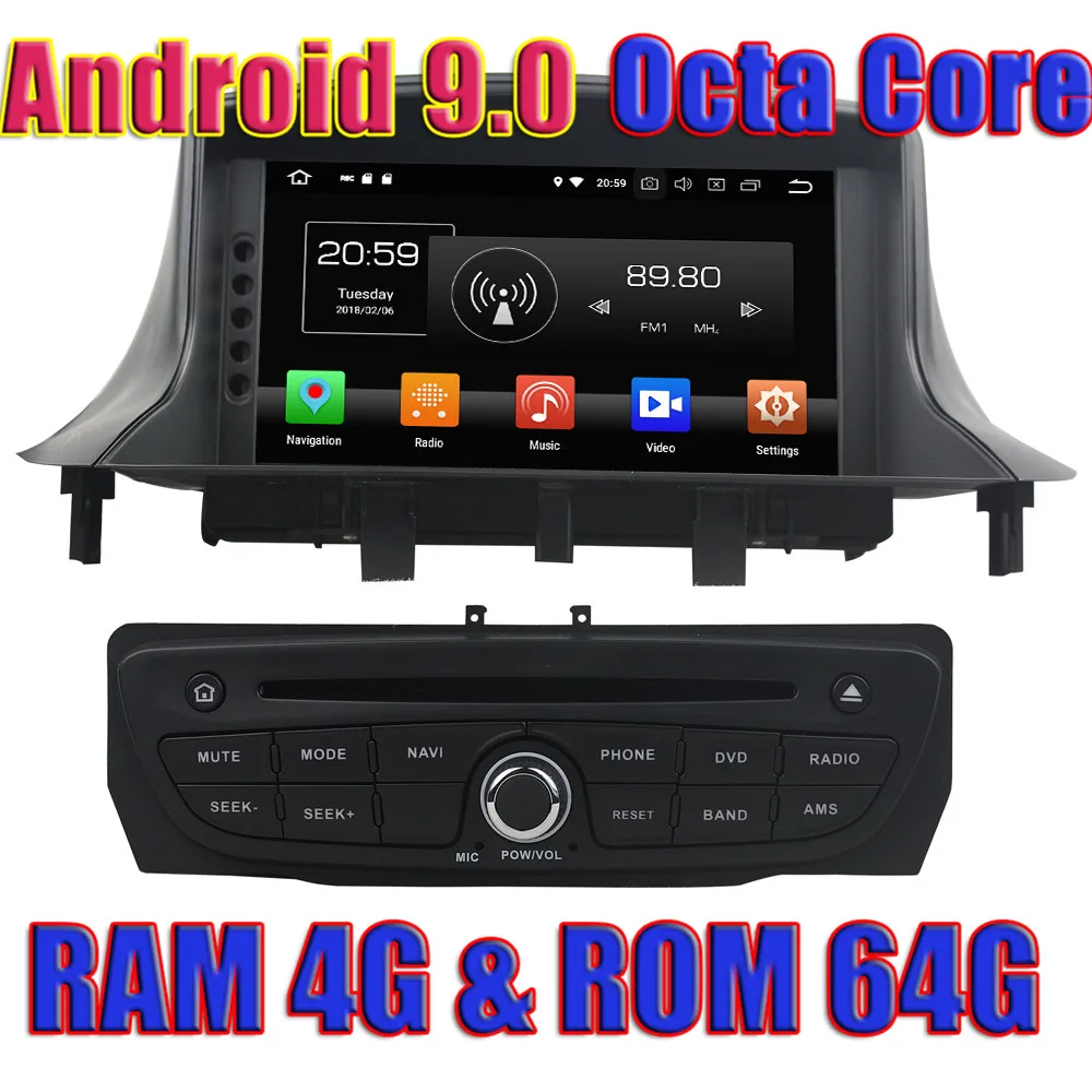 Автомобильный GPS навигатор wanобычно Android 9 0 7 дюймов для Megane III Fluence 2009 2010 2011 2012 2013 2014