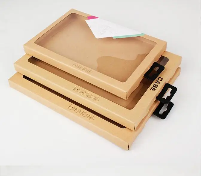 Роскошный, из крафт-бумаги бумажная упаковка коробка с Прозрачная ПВХ-пленка упаковочные коробки с окошком для Ipad Mini 8 дюймов Ipad Air 10 дюймов 11 дюймов Чехол