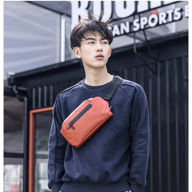 Xiaomi 90 Waterproof Shoulder Bag Waist Bag Money Phone Belt bag Cool Casual Chest Bag For Sport Riding With Safety Warning
