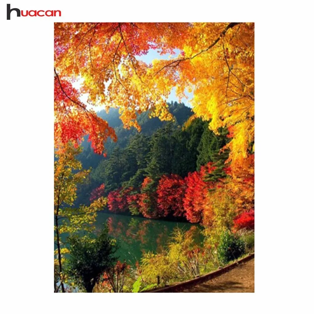 

Diamond Painting Scenic Cross Stitch Full Round Diamond Embroidery Tree Rhinestone Diamond Mosaic Manual Home Decoration