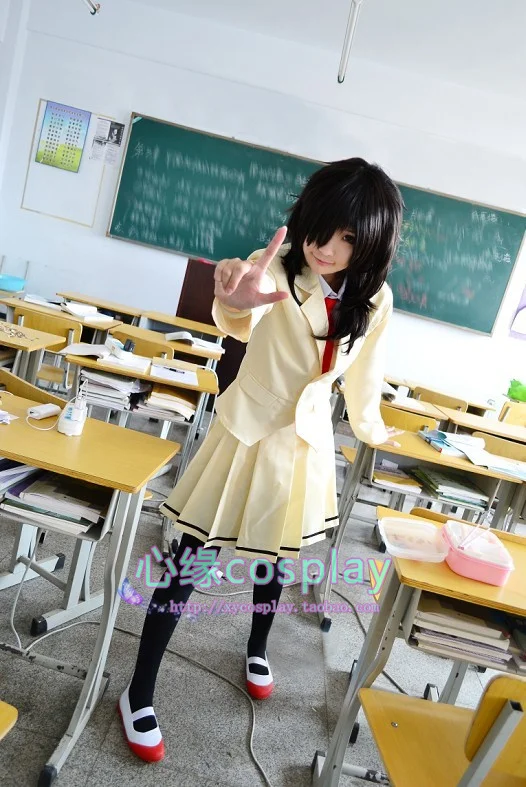 WataMote Tomoko Kuroki Dress Cos Uniform Clothing Cosplay Costume