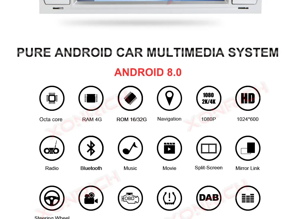 Cheap Car Multimedia Player Android 8.0 Car GPS Navi Autoradio 2 Din 7 Inch For Ford/Mondeo/Focus/Transit/C-MAX/S-MAX/Fiesta 4GB RAM 1
