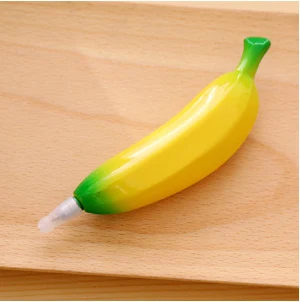 Banana Магнитная креативная фруктовая овощная шариковая ручка смешная банан яблоко перец роликовый шар милый Шариковая ручка канцелярский магазин - Цвет: Banana