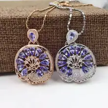 Натуральный голубой танзанит кулон S925 серебро Природный камень кулон Цепочки и ожерелья Модные Феникс открытым экран женщины ювелирные изделия