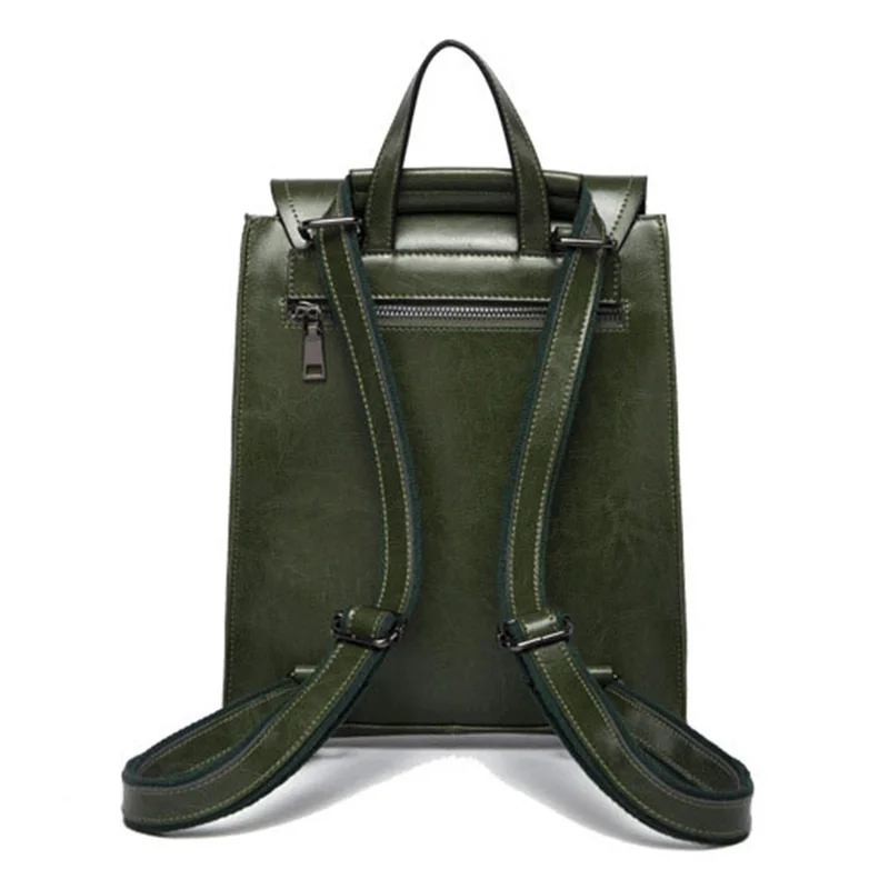  100% Genuine Leather Backpack For Girls School Bag Cow Leather Korean Style Women Backpack Female 2 - 32885247146