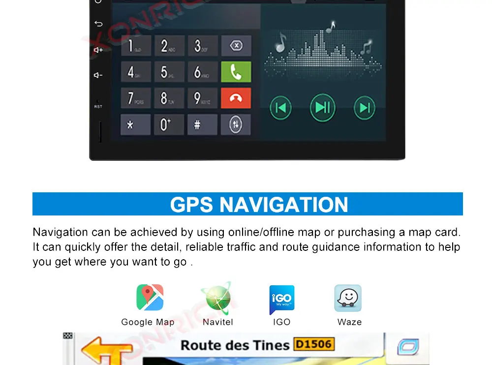 Perfect Autoradio Double Din Android 9.0 Universal Car Multimedia Player Stereo Head unit NO DVD Quad Core Wifi GPS Navi 178mm*100mm 19