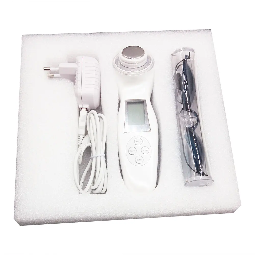  Ultrasonic face massager cleaner with LCD cordless -ion photon home beauty care device for deep cle