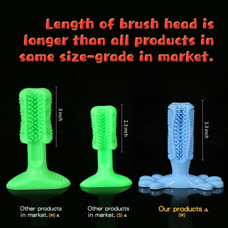 

Non Toxic Soft Rubber Dog Toothbrush Toy Doggy Brushing Stick Bite Resistant Dental Puppy Chew Toy for Teeth Cleaning Fit 0-50lb
