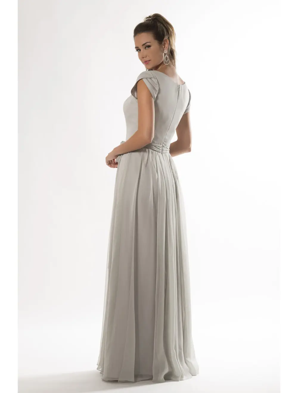 modest silver bridesmaid dresses