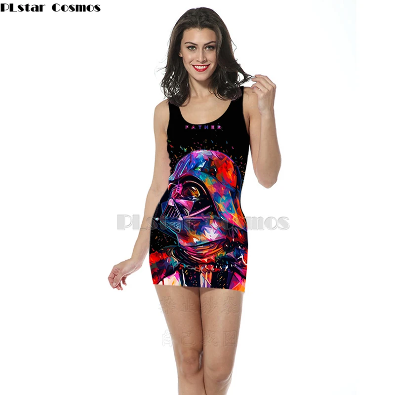 

Star Wars Darth Vader Fashion Women Sexy Backless Basic Dresses Sleeveless Slim Vest Tank Dress Party Dress by Alessandro Artist