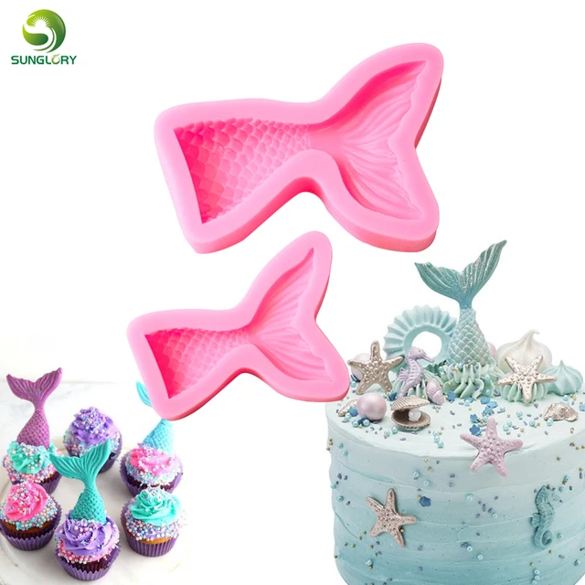 3D Mermaid Tail Silicone Mold Bake Cake Decorating Mold 