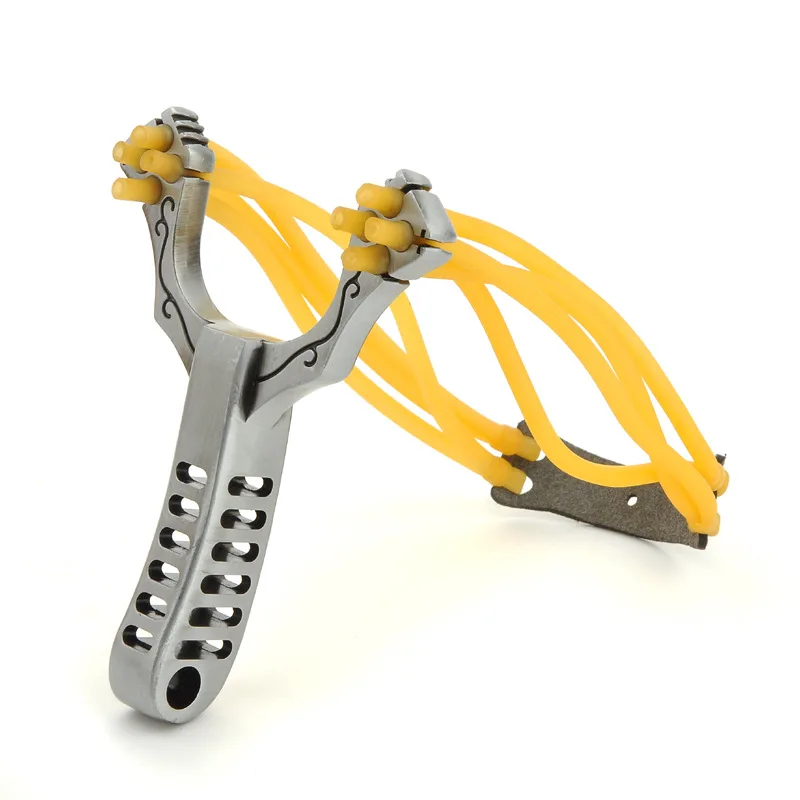 

Powerful Slingshot for Hunting Alloy Catapult with Flat Rubber Band Outdoor Shooting Game Toy Fun Sling Shot