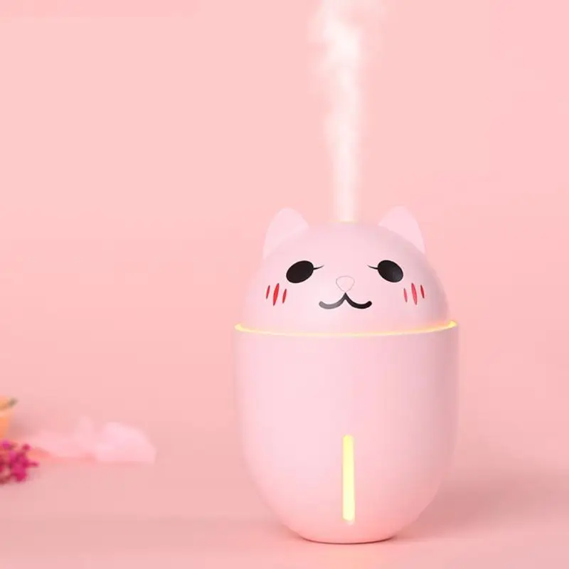 

3 In 1 320ML Ultrasonic Humidifier Mini USB Humidifier Cat Shape Car Air Humidificador Cooling Fan LED Light for Home Office