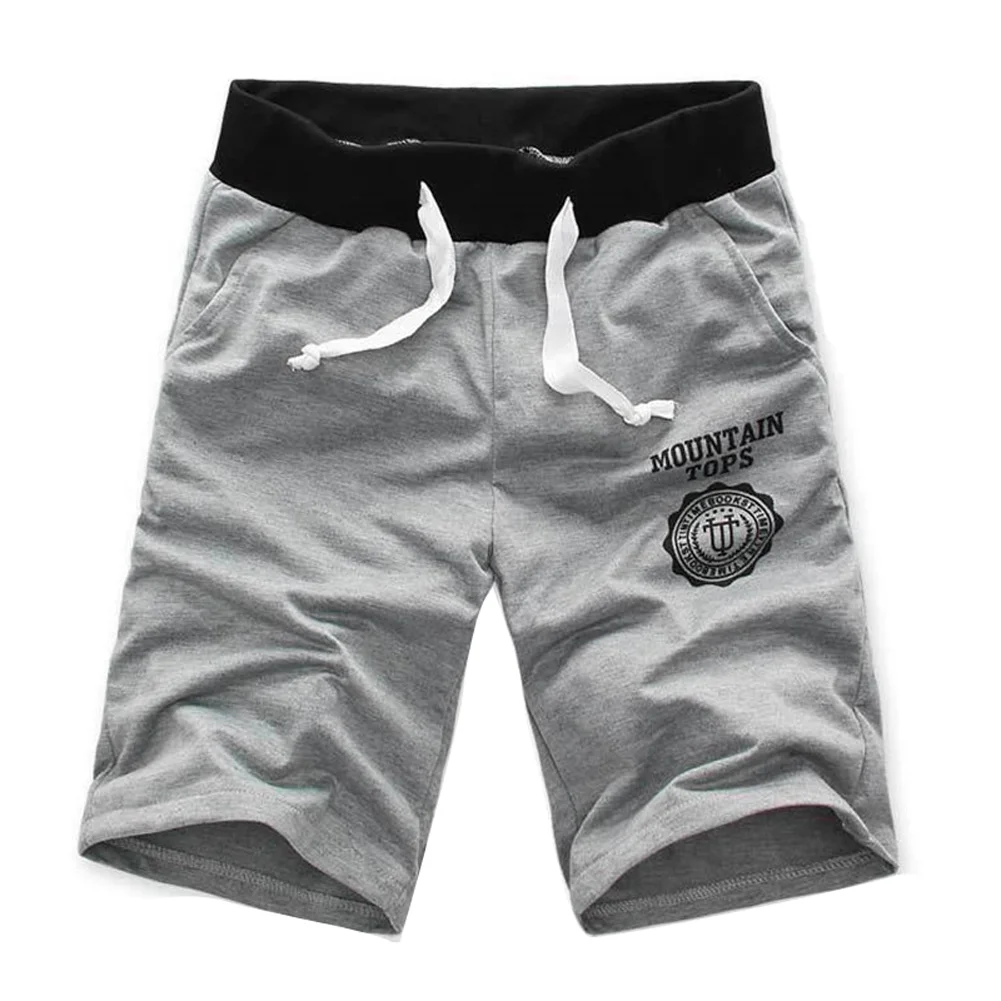 Men Shorts Pant Half Summer Beach Printing Breathable Cotton Fashion Casual For Outdoor KS-shipping - Цвет: grey