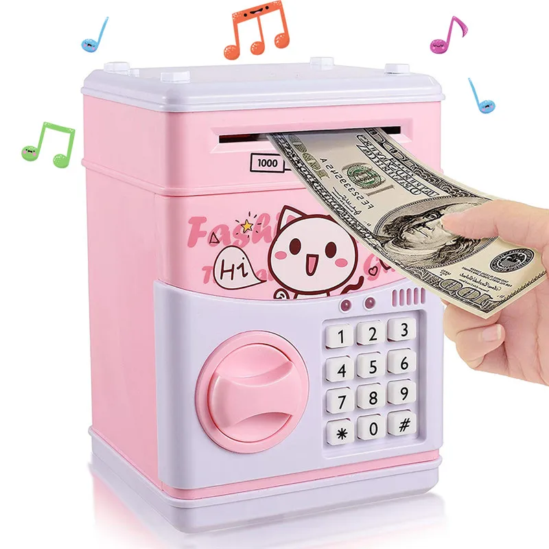 Electronic Piggy Bank Safe Box with Musical LED Light Mini ATM Money