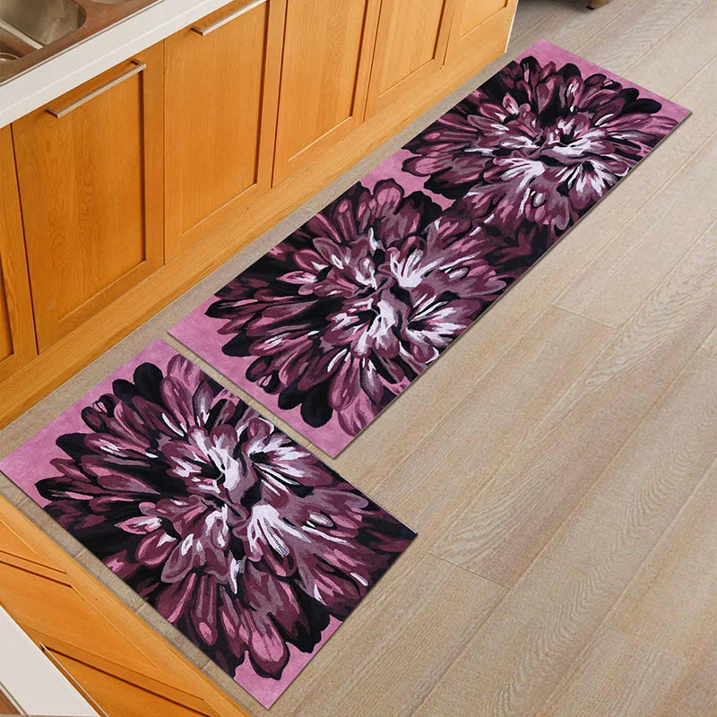 Противоскользящий пылезащитный коврик для кухни с цветами, прикроватный коврик для гостиной, для спортзала, для столовой, татами, коврики для молитв - Цвет: E