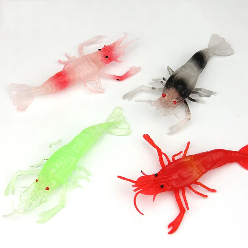 Soft transparent water millet shrimp model props toy gift TPR material