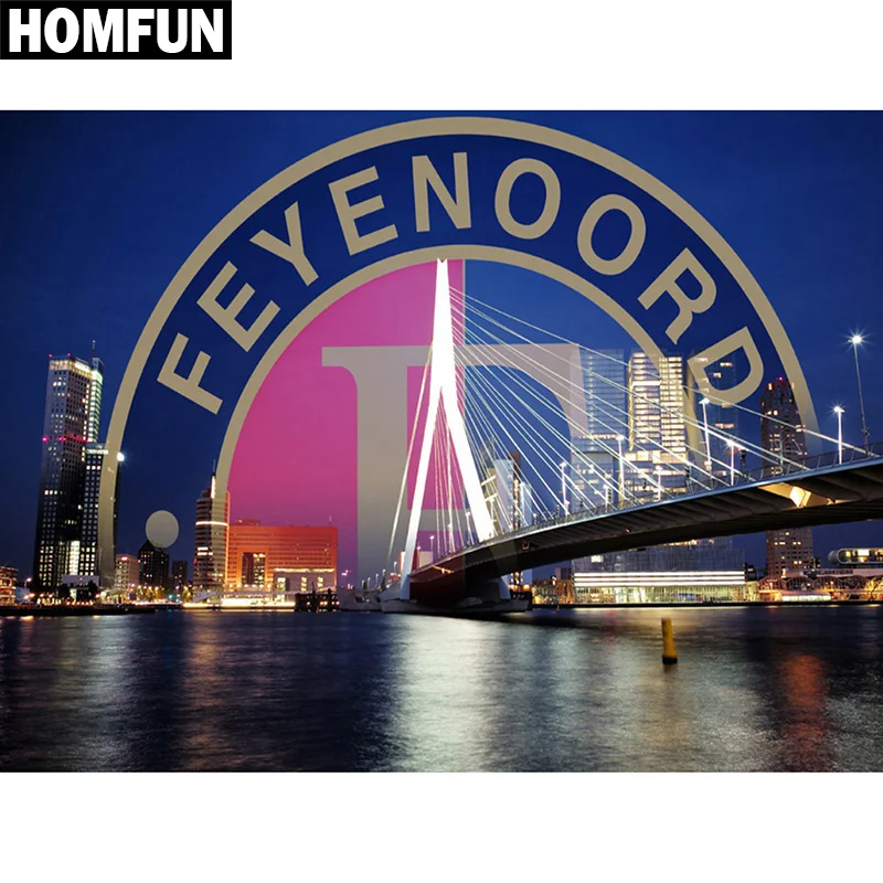 

HOMFUN Full Square/Round Drill 5D DIY Diamond Painting "Bridge scenery" Embroidery Cross Stitch 5D Home Decor Gift A06170