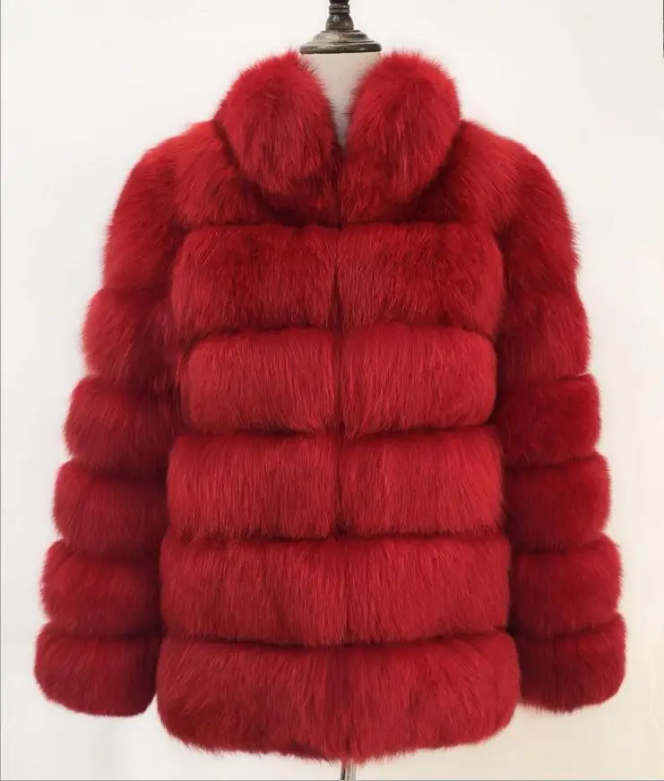 Новинка, зимнее теплое модное женское пальто из искусственного лисьего меха с длинным рукавом