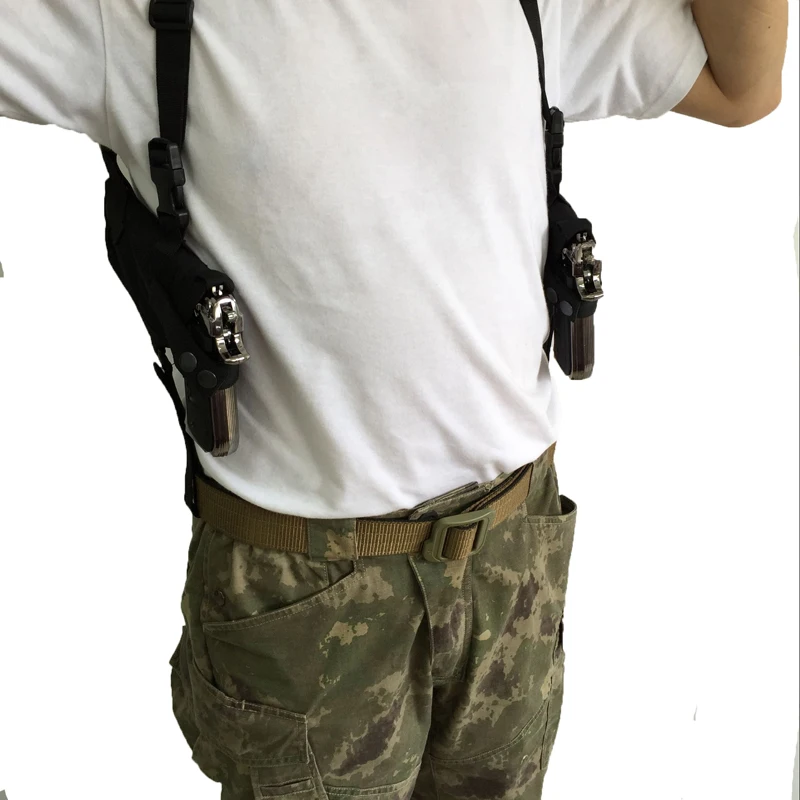 EDC outdoor Tactical Left Right Hand Tactical Nylon Holster Under Arm Shoulder Double Pistol Gun