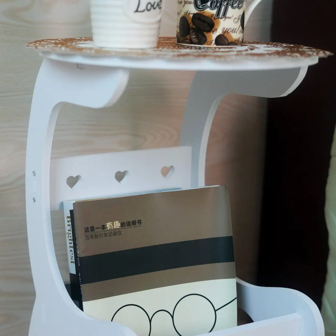 Oval End Table Coffee Couch TV Snack Chair Sofa Tray Side Wood w/ Magazine Rack