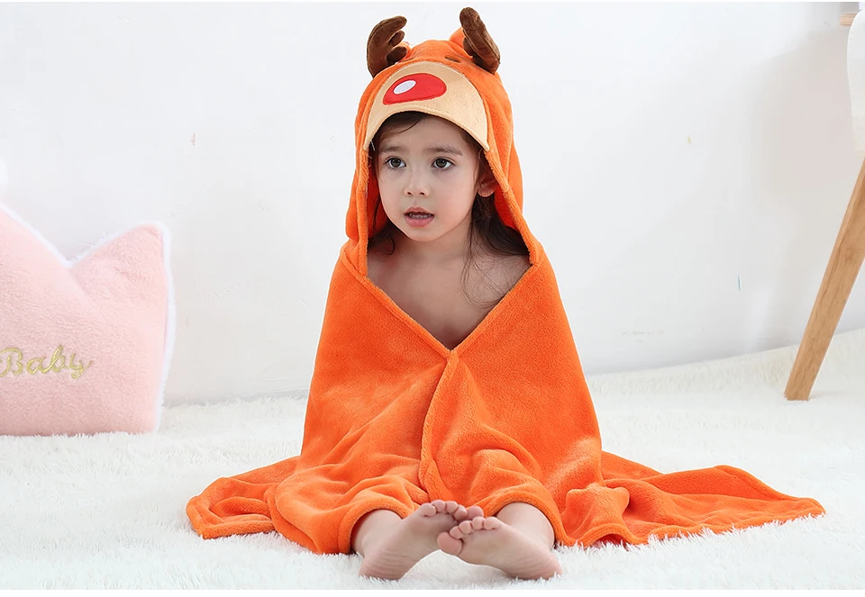 MICHLEY модель животного плащ хлопок детский халат Детская мультяшная полотенце персонаж детский банный халат банное полотенце с капюшоном WEG-O