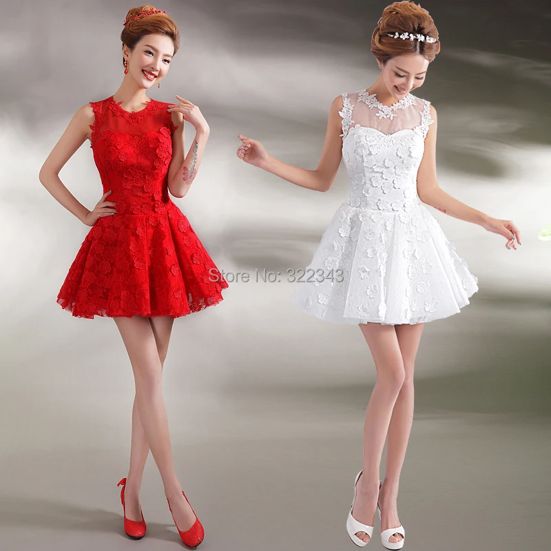 Red and White Bridesmaid Dresses