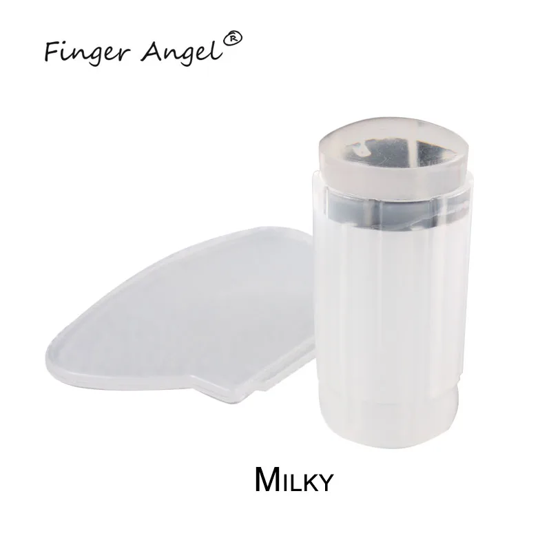 Finger Angel 1 шт. дизайн ногтей силиконовый желе прозрачный штамп СКРЕБОК НАБОР прозрачный лак Печать Передача Маникюр Шаблон инструмент - Цвет: Milky
