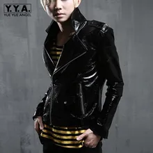 Jaqueta De Couro, мужская куртка в стиле панк из искусственной кожи, приталенная короткая куртка на молнии, Байкерская ветровка, пальто, 2XL