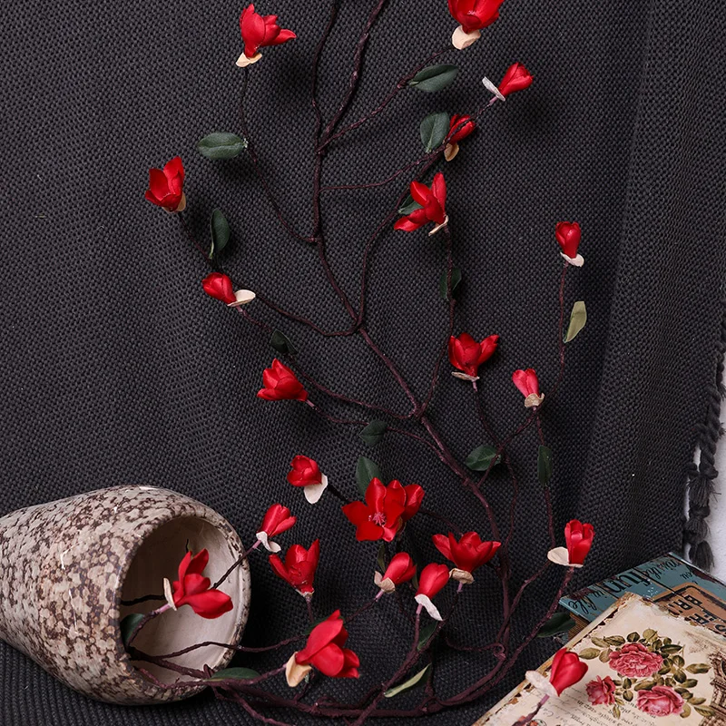 yumai 155 см длинные цветы магнолии лозы искусственные украшения стен