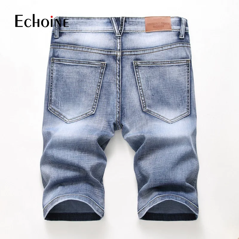 Summer Men's Stretch Short Masculino Jeans 2019 New Fashion Casual Slim Fit Bermuda Homme Cotton Denim Shorts Male Brand Clothes