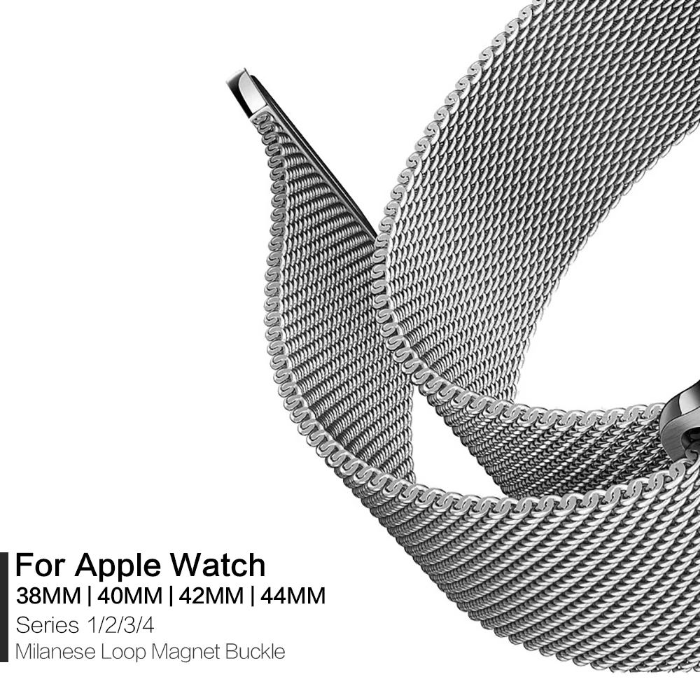 Миланская петля 1:1 для Apple Watch Band Series 1 2 3 4 38 мм 40 мм 42 мм 44 мм ремешок для Apple iWatch Миланская лента магнит с коробками