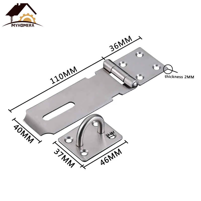 Myhomera защелка замка двери блокировочные замки 304 замок из нержавеющей стали для дверцы окно шкаф шкафчик в спортзале 4/6/6,5 дюймов Главная безопасности - Цвет: 5.5 inch