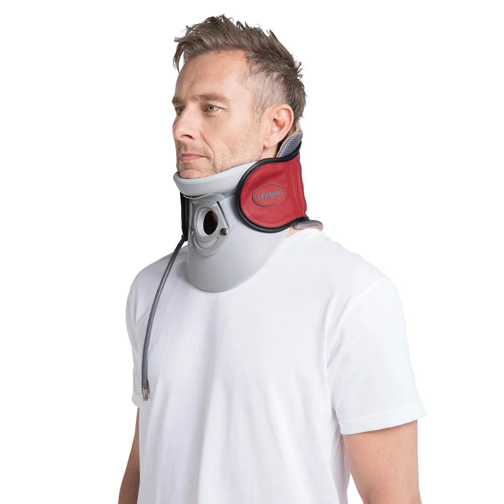 LEAMAI надувной медицинский шейный поддерживающий Тяговый прибор для шеи и верхней части спины облегчающий боль шейный позвоночник трактор - Цвет: Red