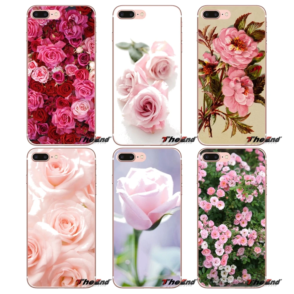 

Pink Roses Flowers bloom Soft Phone Case For Samsung Galaxy S2 S3 S4 S5 MINI S6 S7 edge S8 Plus Note 2 3 4 5 Grand Core Prime