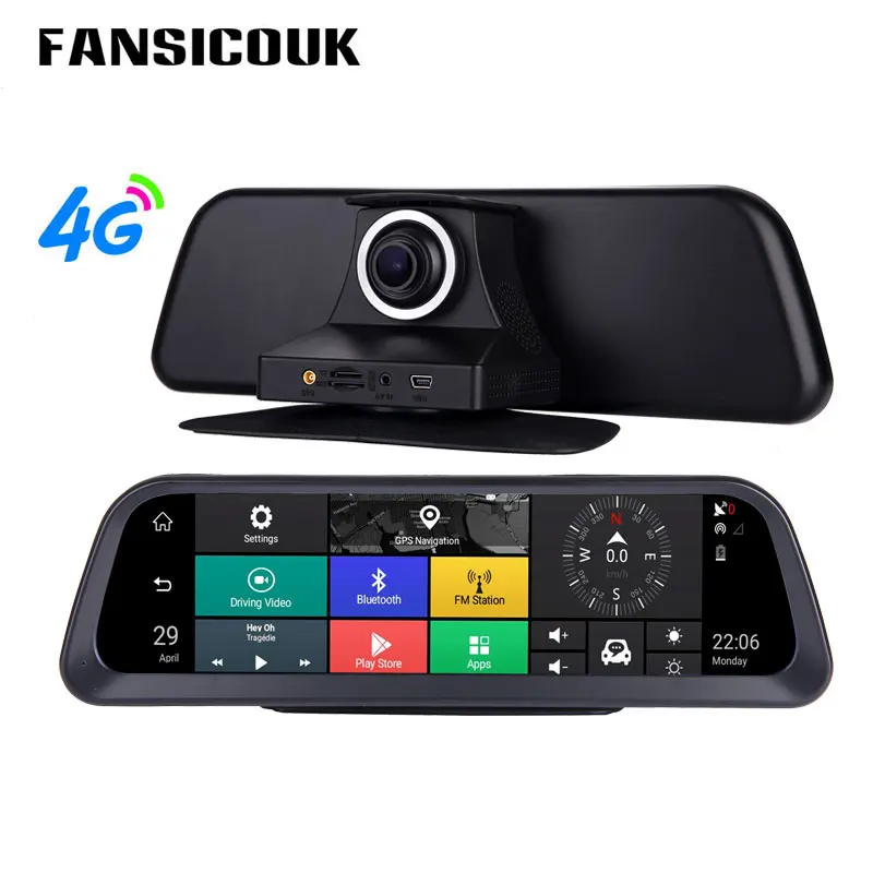 

2019 10'' Full Screen Dashboard Car DVR 4G Android Dash Cam HD 1080P Auto Camera ADAS GPS Wifi Remote Monitor Registrar DVRs