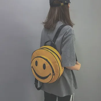 

Shoulder bag Small backpack new smiley wild student Hong Kong style fashion fairy bag female original attractive young adult