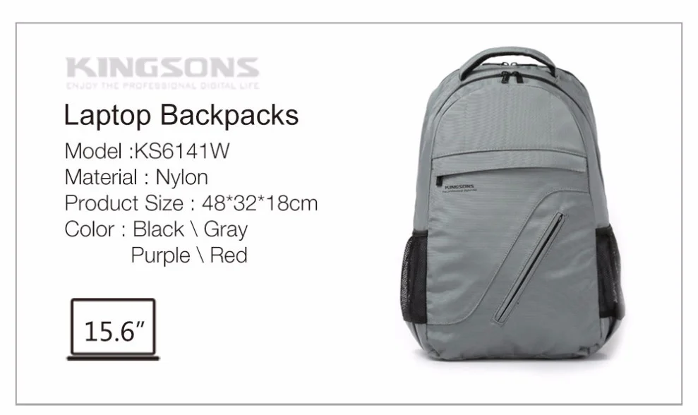 Kingsons фирменный рюкзак для ноутбука черный для мужчин Bagpack женщин классические сумка Mochila мальчика рюкзак школьные ранцы для подростков