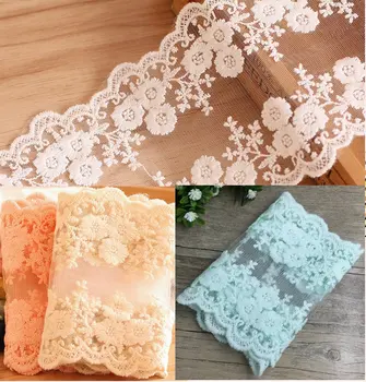 

7 yards/lot Water Soluble Gauze Flower Embroidery Cotton Lace Trim Wedding Dress Lace Fabric Of DIY Craft Clothing Lace
