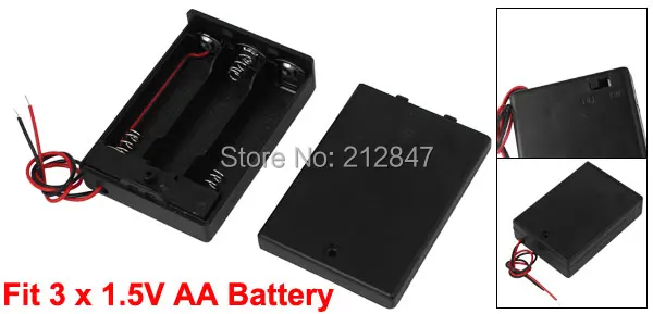 4.5V Power Supply 3 x AA Battery Holder Enclosed Case Box On-Off Switch.Bjpg