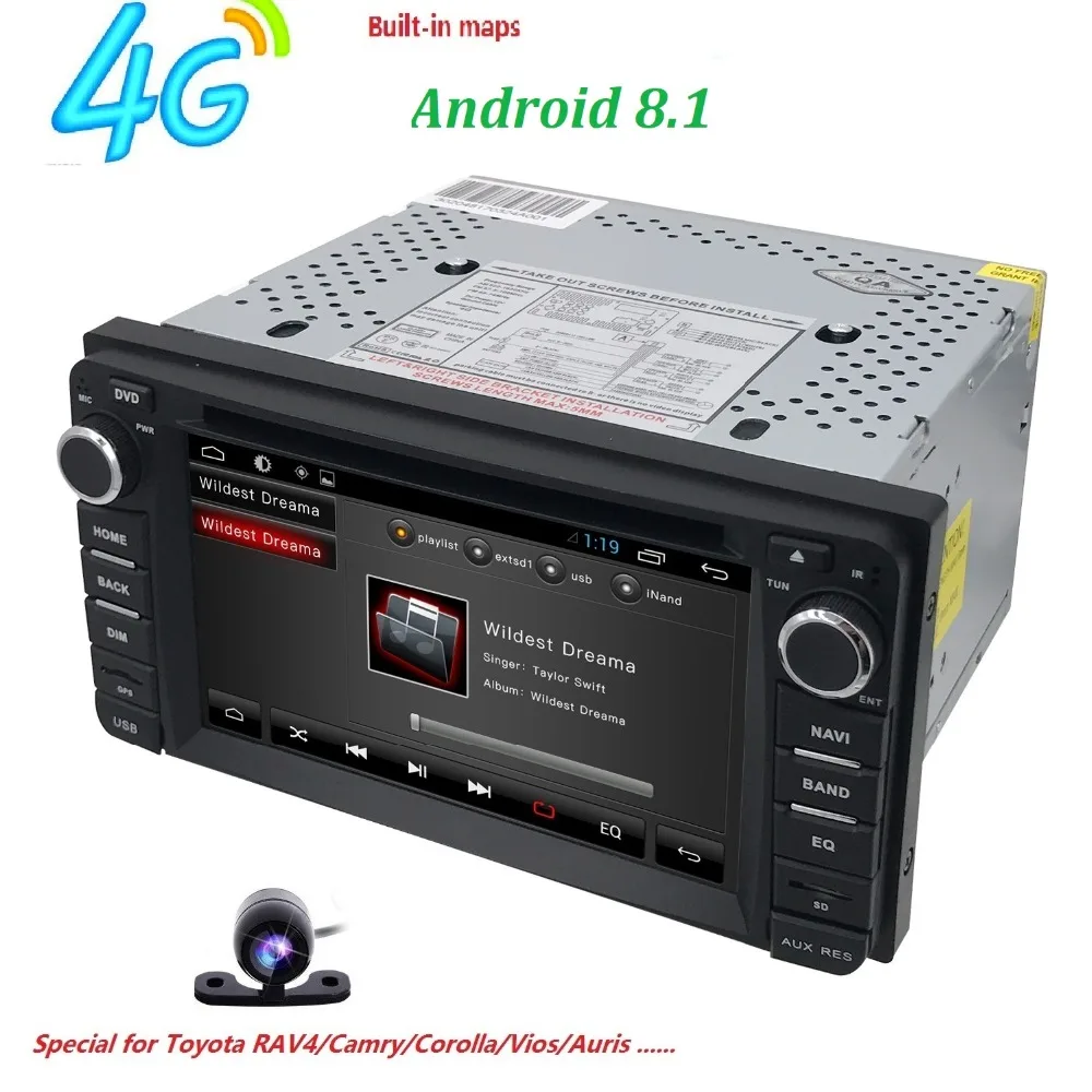 Perfect Hizpo Android 6.2 Inch For Toyota Corolla Prado 4RUNNER Hilux FJ Cruiser Tundra Echo GPS RAV4 Car Navi Bluetooth dvd free camera 4