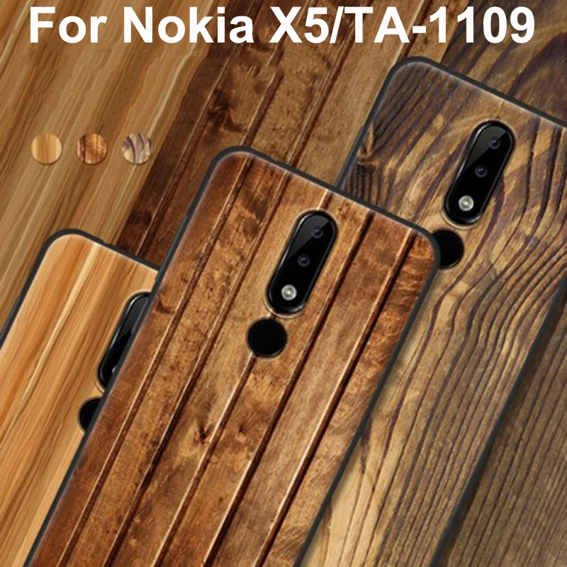 5 86 дюймовый Модный чехол для Nokia X5 мягкий телефона с текстурой древесины NokiaX5 X 5/TA