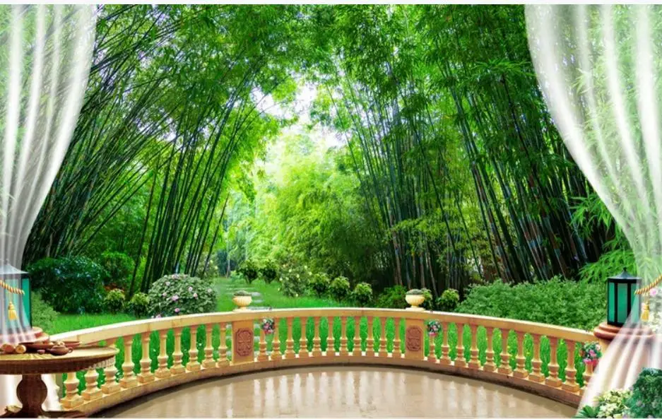 Fresh natural balcony bamboo wall background mural 3d wallpaper 3d wall papers for tv backdrop Fresh natural balcony bamboo wall background mural 3d wallpaper 3d wall papers for tv backdrop