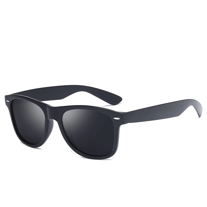 TOYEARN классический брендовый дизайн, квадратные поляризованные солнцезащитные очки мужские винтажные модные очки для вождения, зеркальные Спортивные солнцезащитные очки для мужчин - Цвет линз: Matte Black Black