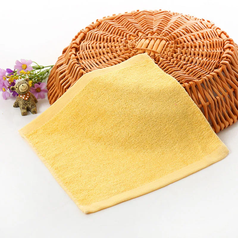24*25.5CM Bamboo Fiber Skin-friendly Solid Color Wash Face Hand Towel Kindergarten Kids Children Handkerchiefs 2pcs FS0587