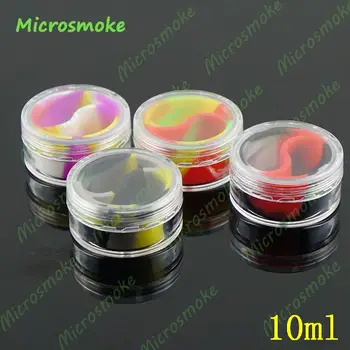 

Transparent bho Plastic containers 10ml acrylic dab box containers for wax bho jars E-cig clear silicon oil jars