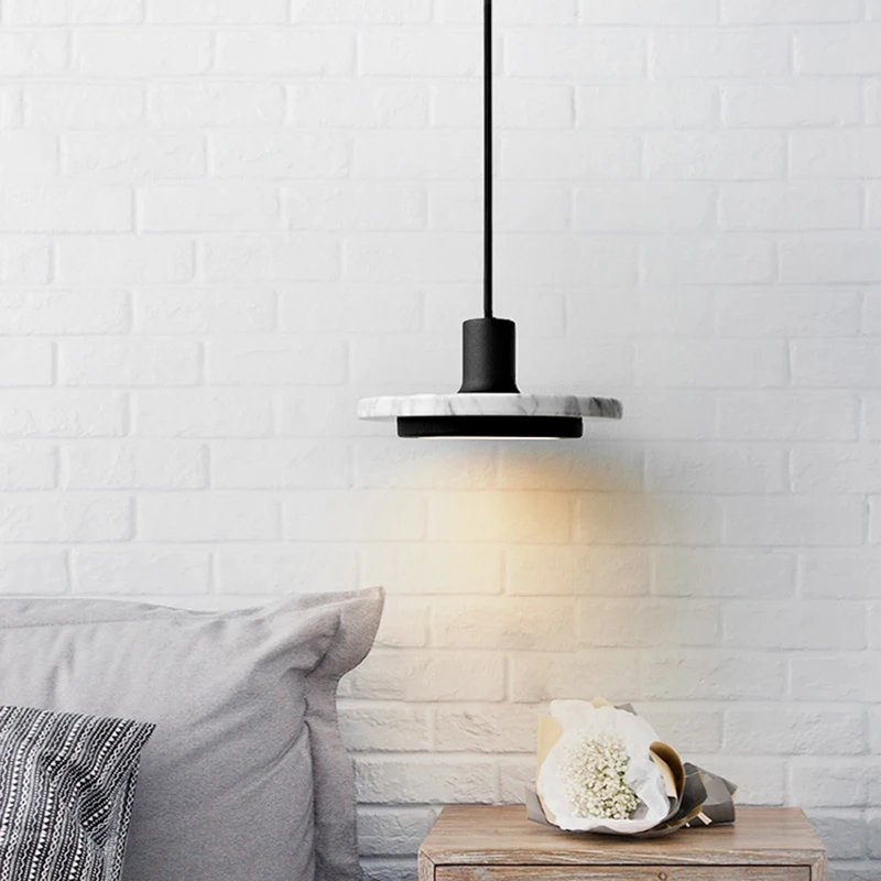 

ZEROUNO 2019 New Led Ceiling Light Wall Lights Dinner Room Foyer Bedroom LED Bulb Lights Marble Lampshade 220v 6w Wall Sconce