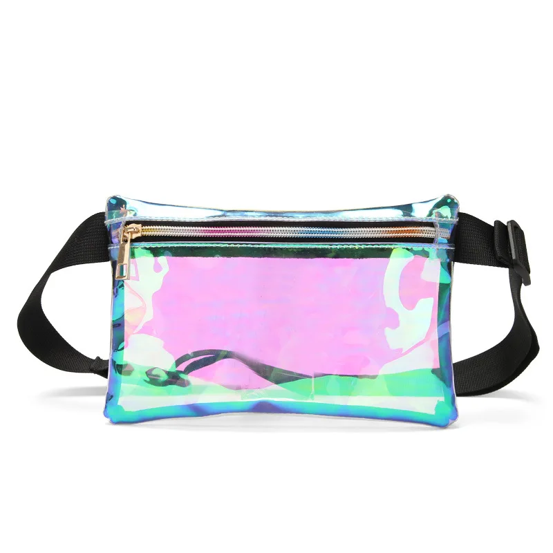 

Women's Fashion Laser PVC Transparent Bag For The Belt Waist Bag Bananka Travel Fanny Pack Walking Shopping Belly Bag Belt Bag