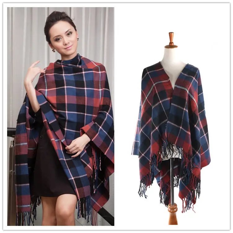 

Fashion Winter Scarf For Women 2017 Warm Pashmina Women's Shawl Capes Square Cashmere Scarf Women Plaid Scarves For Ladies