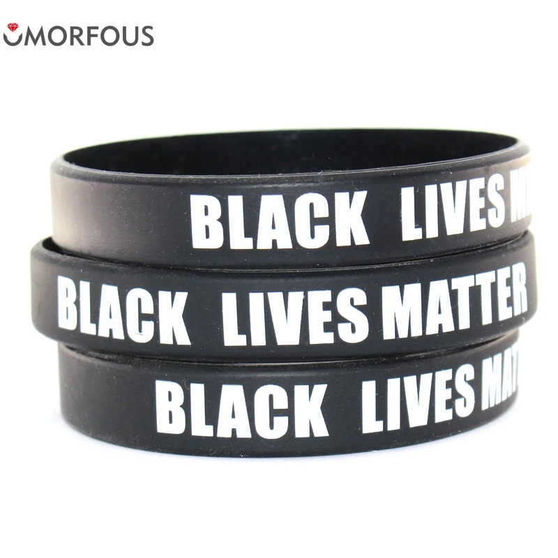 30pcs/Lt Black Lives Matter wristband silicone bracelets rubber cuff